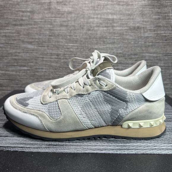 Valentino Garavani Shoes Rockrunner Sneaker Gray White Camo - Men's 42